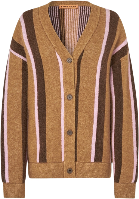 Long Sleeve Cardigan 2280 Cable Knit Stripes